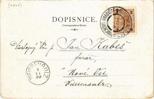 1899 (Vorläufer) Libosovice, Kost, Humprecht, Jezero, Pila v Plakánku. Art Nouveau, floral, litho (E...