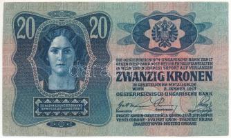 1913. 20K felülbélyegzés nélkül T:III Adamo K17