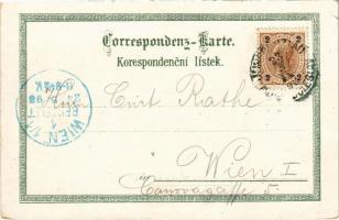 1898 (Vorläufer) Mladá Boleslav, Mestská budova, Kasárna c.k. zemské obrany, Dekansky chrám, Staré m...