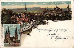 1897 (Vorläufer!) Olomouc, Olmütz; Domkirche. Regel & Krug Art Nouveau, floral, litho (EK)