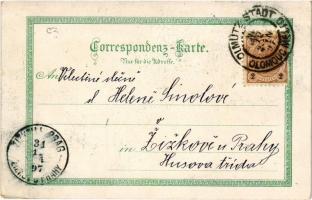 1897 (Vorläufer!) Olomouc, Olmütz; Domkirche. Regel & Krug Art Nouveau, floral, litho (EK)