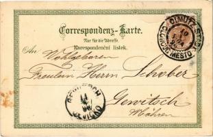 1898 (Vorläufer) Olomouc, Olmütz; Franz Josefplatz, Nieder-Ring, Ober-Ring. O.Z.M. Art Nouveau, flor...