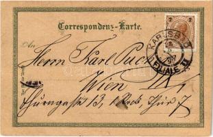 1899 (Vorläufer) Karlovy Vary, Karlsbad; Stadtpark, Parkstrasse. Art Nouveau, floral, litho (cut)