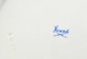 2 db Herendi leveses tányér, kézzel festett porcelán, jelzett, kopásnyomokkal, d: 24,5cm