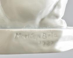 Herendi nagy méretű jegesmedve szobor. Jelzett (Markup Béla 1927), Kézzel festett, jelzett, apró tűz...