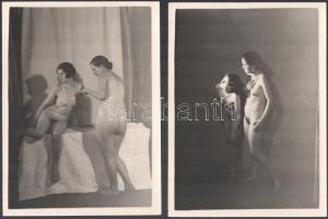Kankovszky Ervin (1884-1945): Páros akt fotó sorozat, 7 db, a hátoldalán pecséttel jelzett fotó, az ...