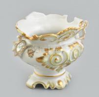 Herendi barokkos, Viktória mintás váza, kézzel festett porcelán, jelzett, kopásnyomokkal, apró sérüléssel, m: 9 cm
