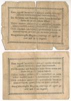 1849. 15kr + 30kr "Kossuth bankó" T:III-,IV Adamo G102, G103