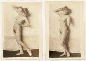 Kankovszky Ervin (1884-1945): Akt fotók, 2 db, a hátoldalán pecséttel jelzett fotó,22x15 cm és 22x16 cm közötti méretben