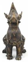 Indonéz oroszlán, bronz, jelzés nélkül, kopásnyomokkal, m: 17 cm