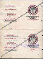 1943 2 db Borsod-Miskolci Hitelbank "Intern levelezés" nyomtatvány, kitöltve, hátoldalán r...