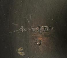 Cseh. antik, terrakotta vázapár, jelzett, palástján relief, angyal jelenettel, korának megfelelő áll...