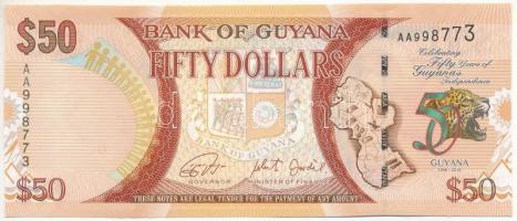 Guyana 2016. 50$ AA998773 A felszabadulás 50. évfordulója emlékkiadás T:I- Guyana 2016. 50 Dollars AA998773 50 Years of Independence commemorative issue C:AU Krause P#41