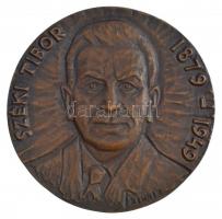 Renner Kálmán (1927-1994) DN "Széki Tibor 187-1949 / A szerveskémia és a gyógyszerészi kémia professzora - Kolozsvár Szeged Budapest" kétoldalas, öntött bronz plakett (91mm) T:1-