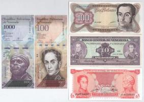 Venezuela 1989-2017. 5B-1000B (5xklf) T:I-III szép papír Venezuela 1989-2017. 5 Bolivares - 1000 Bolivares (5xdiff) C:UNC-F fine paper Krause P#61, #66, #70, #93, #95