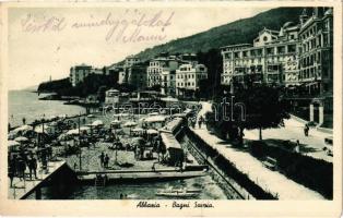 Abbazia, Opatija; Bagni Savoia / strand / beach, bathers (fa)