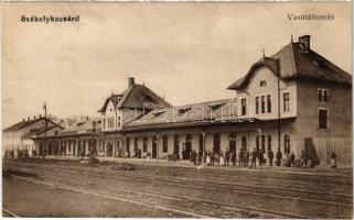 1917 Székelykocsárd, Kocsárd, Lunca Muresului; vasútállomás. Vasúti levelezőlapárusítás 885. / railway station (EK)