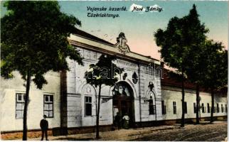 1938 Érsekújvár, Nové Zámky; Tüzérlaktanya / Vojanske kasarne / artillery barracks + 1938 Érsekújvár visszatért So. Stpl. (EK)