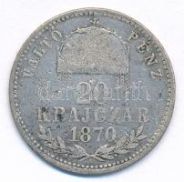 1870GYF 20kr Ag "Ferenc József / Váltó Pénz" T:3 patina, karc
Adamo M11.1