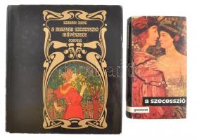 Pók Lajos: A szecesszió. Bp., 1977, Gondolat. Második kiadás. Kiadói egészvászon-kötés, kissé sérült kiadói papír védőborítóban. + Szabadi Judit: A magyar szecesszió művészete. Festészet, grafika, szobrászat. Bp., 1979, Corvina. Egészoldalas képekkel illusztrálva. Kiadói egészvászon-kötés, kissé kopottas kiadói papír védőborítóban.