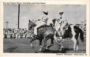 Fort Worth (Texas), Don and Virginia Wilcox, Trick Riders and Fancy Ropers. Strykers Photogloss Rodeo Series