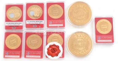 Németország ~2018. "Bayern München" 9db-os aranyozott fém emlékérem-tétel, néhány multicol...