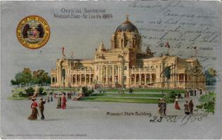 1904 Saint Louis, St. Louis; Worlds Fair. Missouri State Building. Art Nouveau, silver postcard litho s: Wunderlich