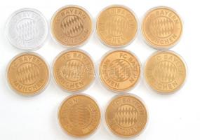 Németország ~2018. "A Bayern München csapatképei" 10db-os aranyozott vagy ezüstözött fém e...