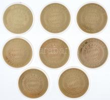 Németország ~2018. "A Bayern München bajnoki címei" 8db-os aranyozott fém emlékérem-tétel,...