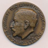Reményi József (1887-1977) 1976. "Országos Korányi TBC és Pulmonológiai Intézet - 1901-1976" egyoldalas, öntött bronz emlékérem (40mm) T:2 patina