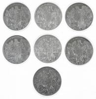 DN "A 12 apostol" 7db-os kétoldalas, ezüstözött és részben aranyozott fém emlékérem-tétel ...