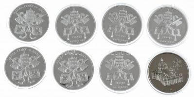 Vatikán ~2015. "Pápák" 8db-os kétoldalas, ezüstözött fém emlékérem-tétel T:PP patina
Vati...