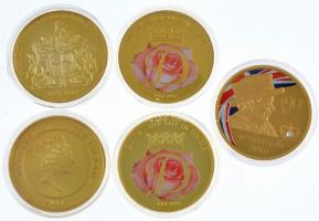 Nagy-Britannia DN "Diana hercegnő élete drágakövekben" 2xklf kétoldalas aranyozott emlékér...