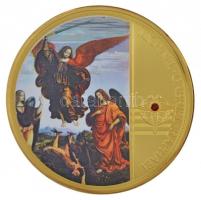 DN "Mihály, Gábriel, Rafael / Arkangyalok" kétoldalas, aranyozott emlékérem multicolor rátéttel (70mm) T:PP ND "Michael, Gabriel, Raphael / Archangels" two-sided, gilt medallion with multicolor inlay (70mm) C:PP