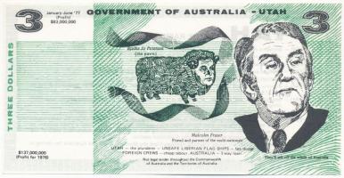 Ausztrália 1976. 3$ Malcolm Fraser - UTAH gúnypénz T:I Australia 1976. 3 Dollars Malcolm Fraser - UTAH mock money C:UNC