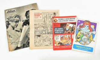 cca 1960-1990 3 db képregény (Támadás a Föld ellen, Az ámon templom kincsei - Polka viszontagságai, Az utolsó patron) + Lobogó IV. évf. 38. sz., 1962. szept. 19.