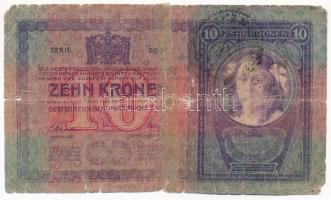 1904. 10K fekete "Romania Timbru Special" felülbélyegzéssel T:IV ragasztott, szakadás
Ada...