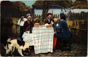 1916 Widoki i typy Ukrainy / Ukrainische Typen und Landschaften / Ukrainian folklore (ragasztónyom / glue marks)