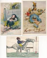 3 db RÉGI humoros képeslap / 3 pre-1945 humorous postcards
