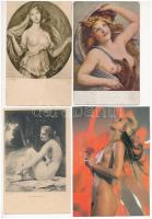 7 db főleg RÉGI erotikus képeslap meztelen hölgyekkel / 7 mostly pre-1945 erotic postcards with nude ladies