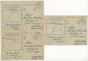 6 db RÉGI katonai tábori posta képeslap (1915, 1917, 1944) / 6 pre-1945 WWI and WWII military field ...