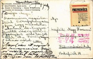 Kalotaszeg, Tara Calatei; Ágyas szoba, erdélyi folklór. Hátoldalon "Fagykenőcs" reklám / T...