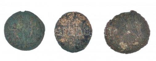 Római Birodalom 3db-os bronz érmetétel, benne Constantius és Valens T:2-3 Roman Empire 3pcs bronze coin lot within Constantius and Valens C:XF-F