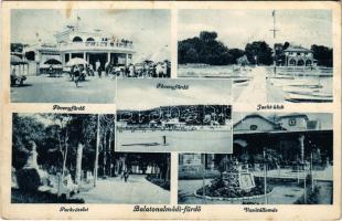 1936 Balatonalmádi-fürdő, fövenyfürdő, Jacht klub, vasútállomás, park