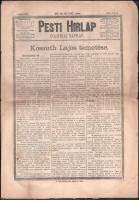 1894 Pesti Hírlap politikai napilap Kossuth Lajos temetéséről beszámoló száma, 1894. ápr. 2., kisebb szakadásokkal, két lap hiányzik