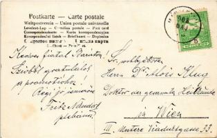 1908 Máriafalva, Mariasdorf; Plébánia templom nyugati és keleti oldala, szentély belső / Pfarrkirche...