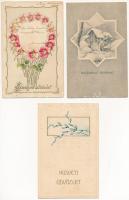 28 db RÉGI dombornyomott és litho motívum képeslap vegyes minőségben / 28 pre-1945 embossed and lith...
