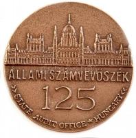 1995. Az Állami Számvevőszék 125. évfordulójára egyoldalas, bronz emlékérem eredeti tokban (90mm) T:2