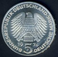 NSZK 1974. 5M "25 Jahre Grundgesetz" Ag T:1