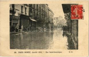 Paris, Inondé Janvier 1910. Rue Saint-Dominique / flooded street (fl)